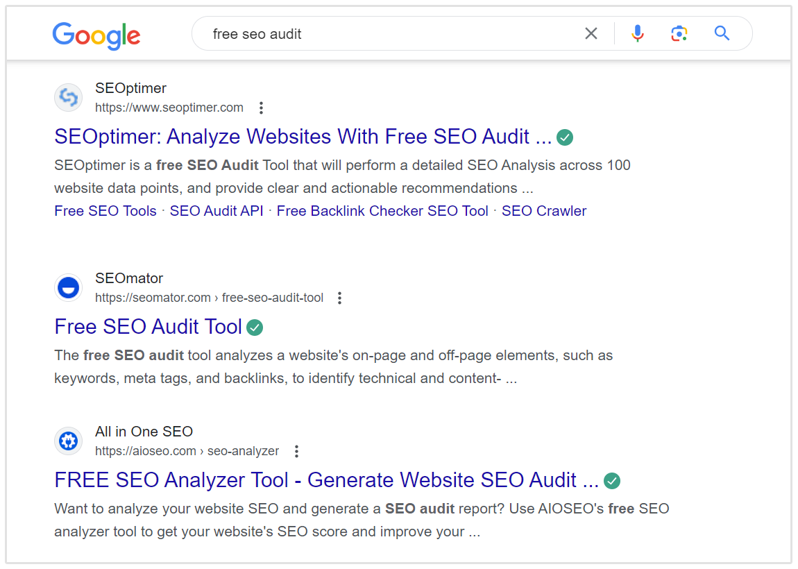 audit SEO gratuit serp